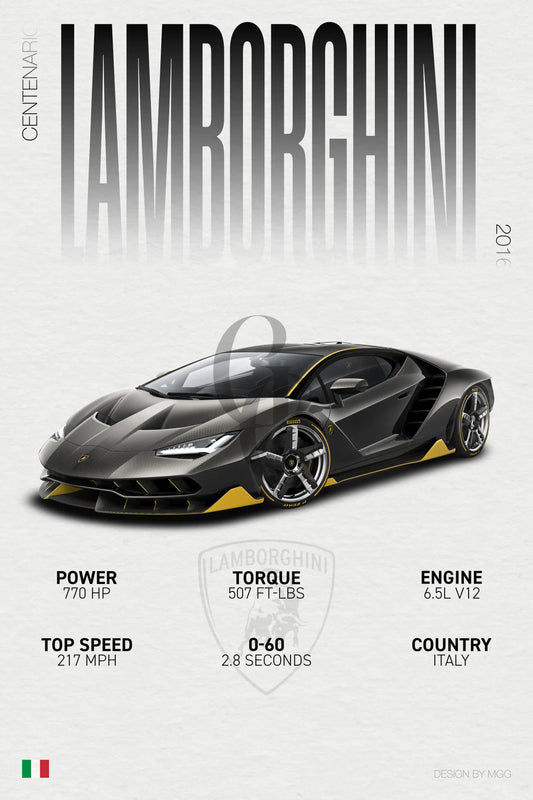 Lamborghini Centenario | Grid Gallery Poster