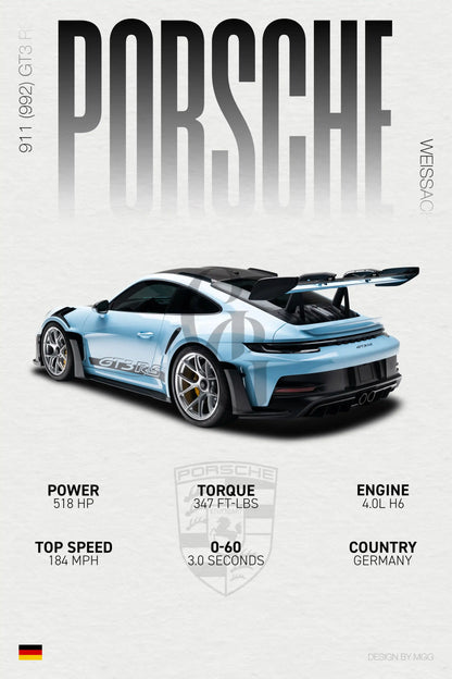 Porsche 911 (992) GT3 RS w/Weissach Package | Grid Gallery Poster