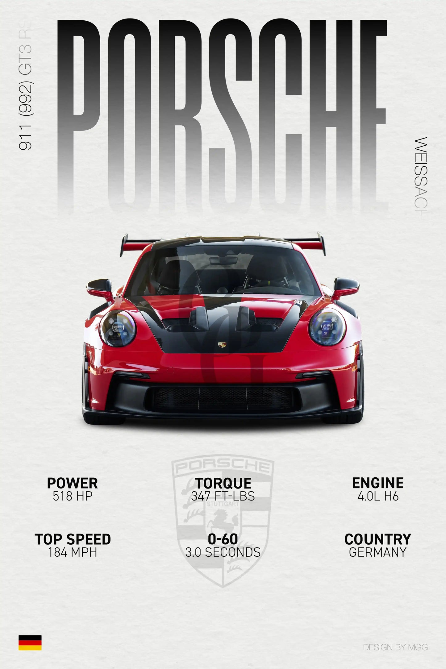 Porsche 911 (992) GT3 RS w/Weissach Package | Grid Gallery Poster