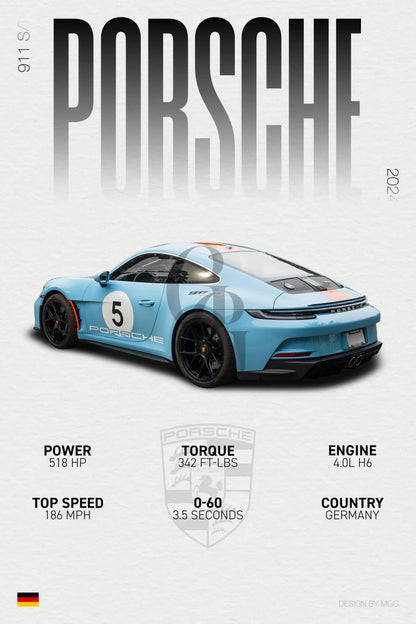 Porsche 911 S/T | Grid Gallery Poster
